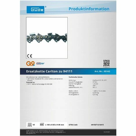 GüDE Ersatz Sägekette Ersatzkette Carlton Für 94111 Kettensäge Kettensägekette – Bild 3