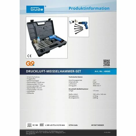 Güde Druckluft Meißelhammer Set 9-tlg Abbruchhammer Stemmhammer Schlaghammer Güde Druckluft Meißelhammer Set 9-tlg Abbruchhammer Stemmhammer Schlaghammer -GüDE Geschäft 12202418 4