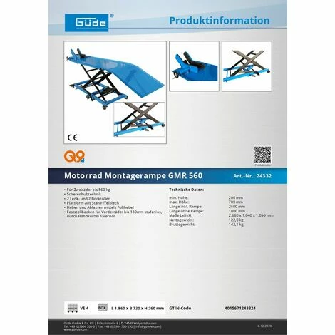 Güde Motorrad Hebebühne Motorradhebebühne Arbeitsbühne GMR560 Güde Motorrad Hebebühne Motorradhebebühne Arbeitsbühne GMR560 -GüDE Geschäft 12204676 4