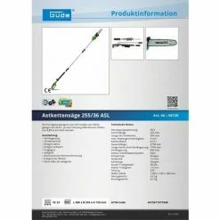 Güde Akku Astsäge Astkettensäge Hochentaster Akku-Ast-Kettensäge 255/36 ASL 5 Güde Akku Astsäge Astkettensäge Hochentaster Akku-Ast-Kettensäge 255/36 ASL -GüDE Geschäft 12204928 4