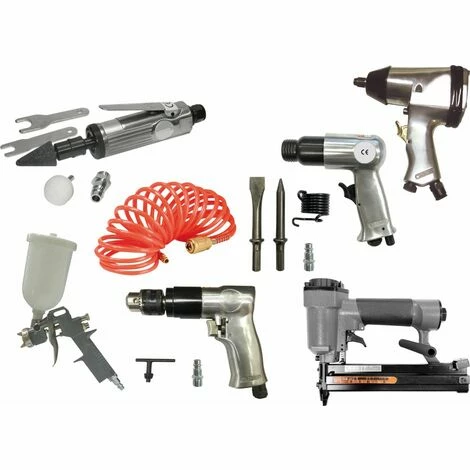 Güde Kompressor-Set 402/10/50 220W 50l 10bar 250l/min Inkl. Schrauber Nagler Uvm – Bild 2