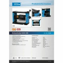 Güde Dickenhobel Elektrohobel Hobelmaschine 1500W 152mm - 330mm -GüDE Geschäft 27260297 5