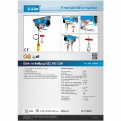Güde Seil-Hebel-Zug GSZ 100/200 Seilwinde + Schwenkarm/Träger 1200 100-600kg 9 Güde Seil-Hebel-Zug GSZ 100/200 Seilwinde + Schwenkarm/Träger 1200 100-600kg -GüDE Geschäft 58256557 3