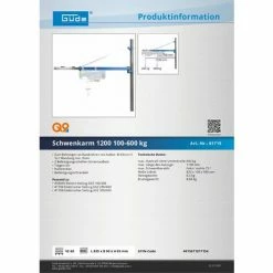 Güde Seil-Hebel-Zug GSZ 100/200 Seilwinde + Schwenkarm/Träger 1200 100-600kg 10 Güde Seil-Hebel-Zug GSZ 100/200 Seilwinde + Schwenkarm/Träger 1200 100-600kg -GüDE Geschäft 58256557 4
